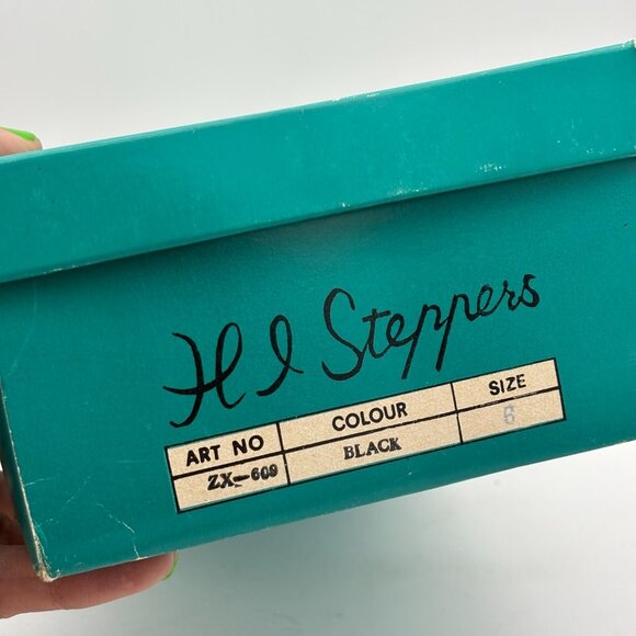 Vintage Black Pumps Sequin HL Steppers Solid Closed Toe Prom Dance Party 1990s 6 - Picture 9 of 9